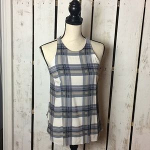 Old navy sleeveless blouse plaid.
